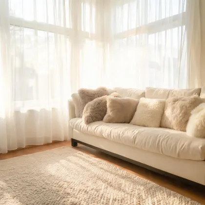 Sheer curtains and soft furnishings