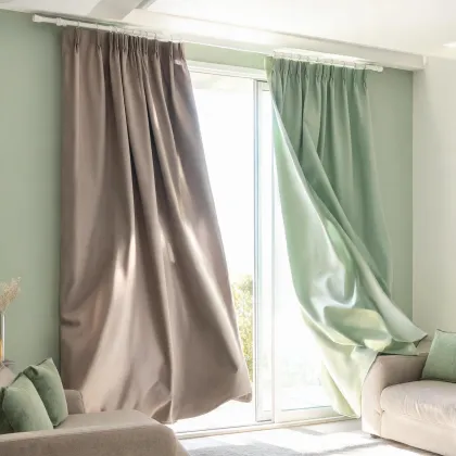 Neutral blackout curtain panels